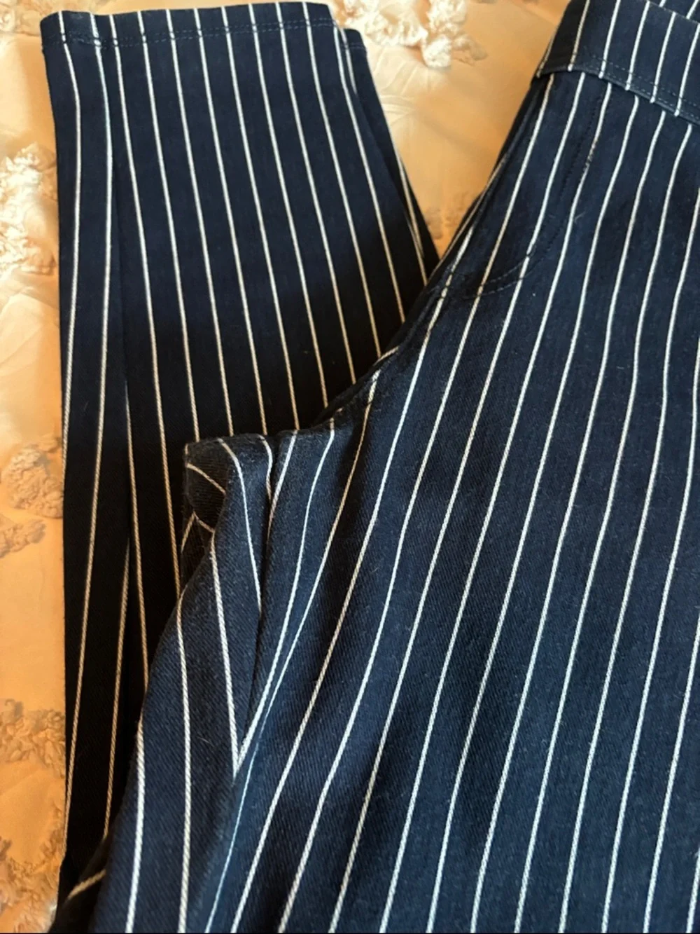 Time and Tru Navy Pinstriped Skinny Pants